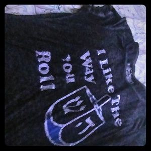 Tee"I LIKE THE WAY YOU ROLL"BLK,THIN TEE